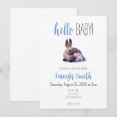 ウサギとバニー ベビーシャワーの招待状 招待状 (正面/裏面)