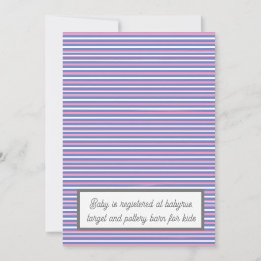 ウサギとバルーンジェンダーが赤ちゃんシャワーを明かす 招待状 (裏面)