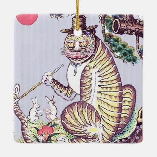 ウサギとパイプとミンハタイガー セラミックオーナメント (裏面)