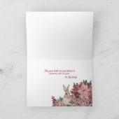 ウサギとピンクの花の年賀状 カード (内部)