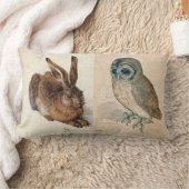 ウサギとフクロウ ランバークッション (ブランケット)
