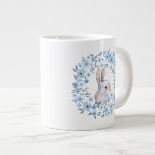 ウサギとフローラリース ジャンボコーヒーマグカップ