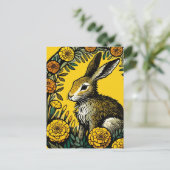ウサギとマリゴールド ポストカード (スタンド正面)