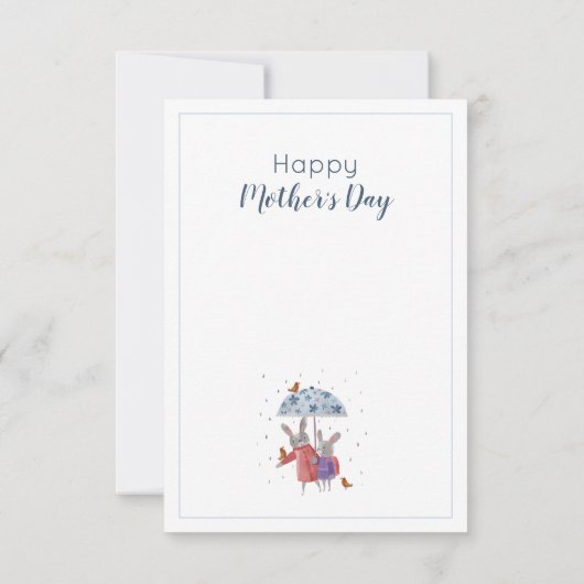 ウサギとロビンズマザーの日から娘 サンキューカード (裏面)