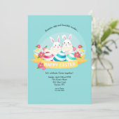 ウサギと卵のイースター招待状 招待状 (スタンド正面)