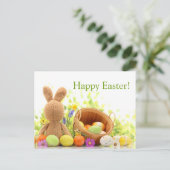 ウサギと卵を使ったイースターデコレーション シーズンポストカード (スタンド正面)