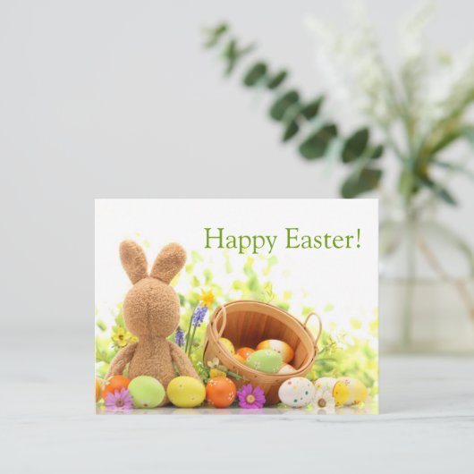 ウサギと卵を使ったイースターデコレーション シーズンポストカード (スタンド正面)