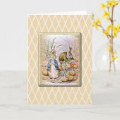 ウサギと友人 カード (黄色い花)