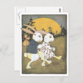 ウサギと日の出 ポストカード (正面/裏面)