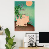 ウサギと月の大原小村1931 ポスター (ホームオフィス)