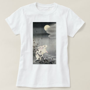 ウサギと月,小原古邨うさぎと月,大原小村,浮世絵 Tシャツ