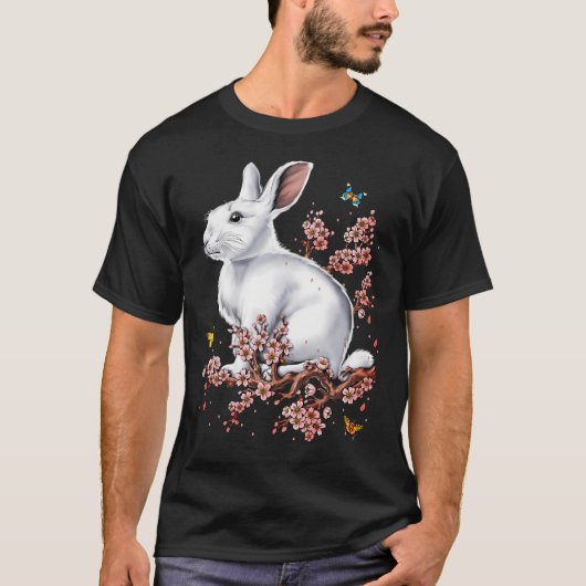 ウサギと桜 Tシャツ (正面)