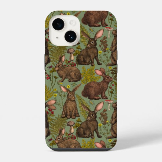 ウサギと森林の植物 Case-Mate iPhoneケース iPhone 14ケース (裏面)