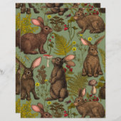 ウサギと森林フローラ (正面/裏面)