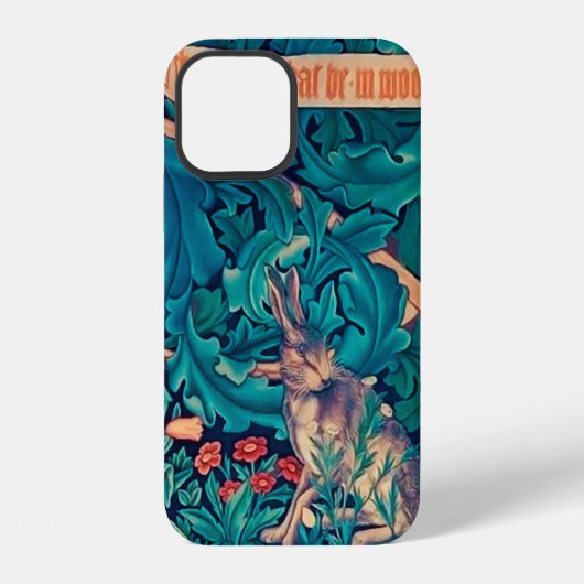 ウサギと森 ウィリアム・モリス iPhoneケース (裏面)