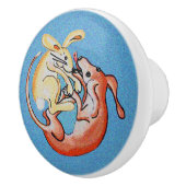 ウサギと犬は友人セラミックプル セラミックノブ (右)