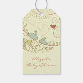 ウサギと花Neutralありがとう赤ちゃんシャワー ギフトタグ (裏面)