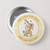 ウサギと蜂のパーソナライズ 缶バッジ (正面&裏面)