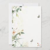 ウサギと蝶々のかわいいお花のハッピーイースター 招待状 (裏面)