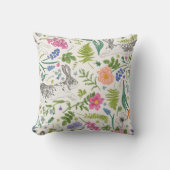 ウサギと蝶と花 クッション (正面)