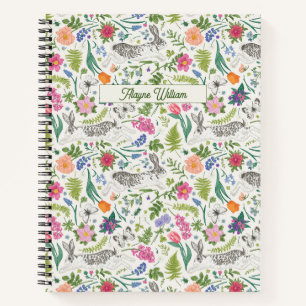 ウサギと蝶と花 ノートブック