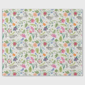 ウサギと蝶と花 ラッピングペーパー (フラット)