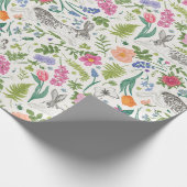 ウサギと蝶と花 ラッピングペーパー (角)
