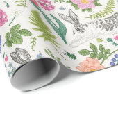 ウサギと蝶と花 ラッピングペーパー (ロールコーナー)