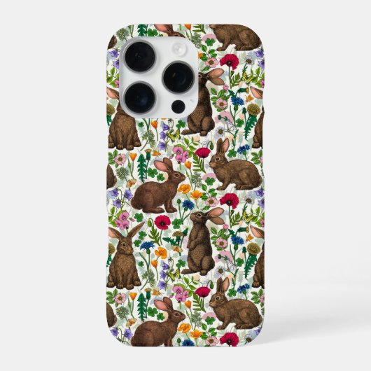 ウサギと野の花 iPhoneケース (裏面)