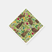 ウサギと野草の蜜緑 スタンダードカクテルナプキン (角)