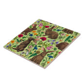 ウサギと野草の蜜緑 タイル (側面)