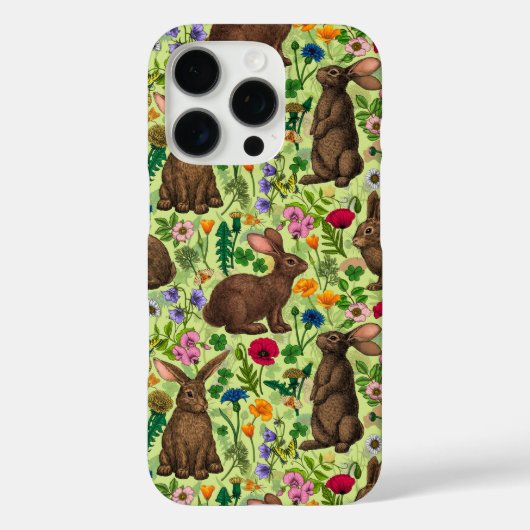 ウサギと野草の蜜緑 Case-Mate iPhoneケース (裏面)