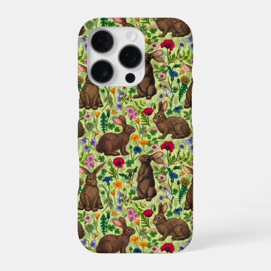 ウサギと野草の蜜緑 iPhoneケース (裏面)
