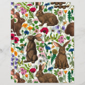 ウサギと野草 (正面/裏面)