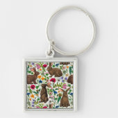 ウサギと野草 キーホルダー (正面)