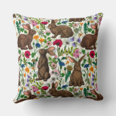 ウサギと野草 クッション (裏面)