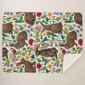 ウサギと野草 シェルパブランケット (正面(横))