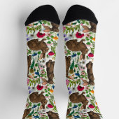 ウサギと野草 ソックス (上部)