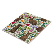 ウサギと野草 タイル (側面)