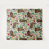 ウサギと野草 タペストリー (正面(横))