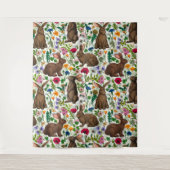 ウサギと野草 タペストリー (正面)