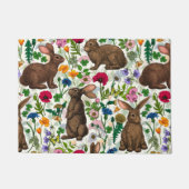 ウサギと野草 ドアマット (正面)