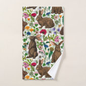 ウサギと野草 バスタオルセット (ハンドタオル)