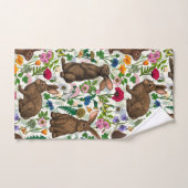 ウサギと野草 バスタオルセット (ハンドタオル)