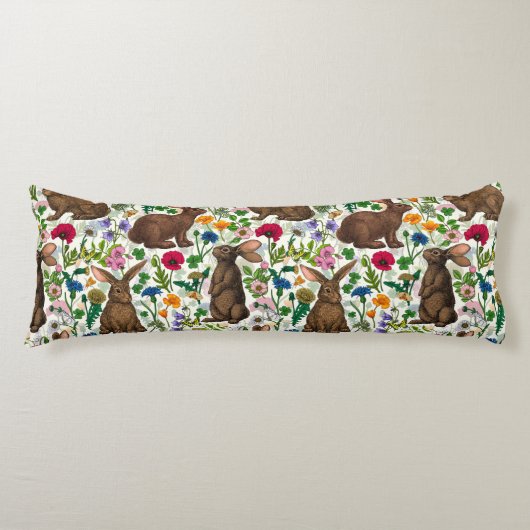 ウサギと野草 ボディピロー (正面)