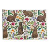 ウサギと野草 枕カバー (裏面-右)