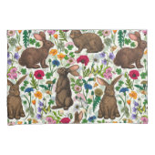 ウサギと野草 枕カバー (正面右)