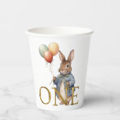 ウサギと風船 初めての誕生日 ONE 紙コップ (正面)