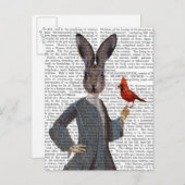 ウサギと鳥2 ポストカード (正面/裏面)