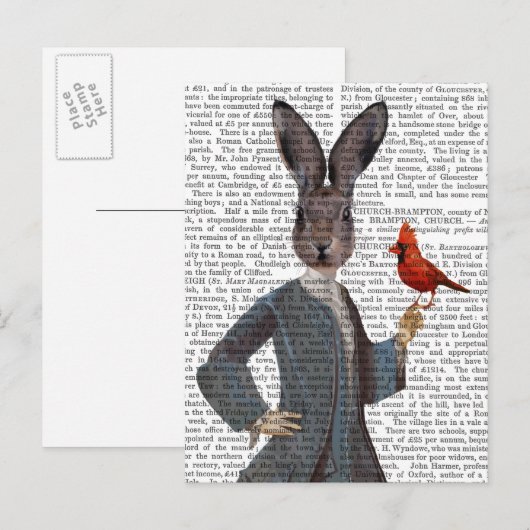 ウサギと鳥2 ポストカード (正面/裏面)